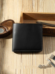 Handmade Leather Trifold Billfold Wallet Personalized Mens Trifold Wallets for Men