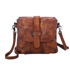 Handmade Green Leather Womens Square Shoulder Bag School Crossbody Purse for Women