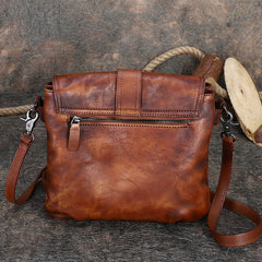 Handmade Red Leather Womens Square Shoulder Bag School Crossbody Purse for Women