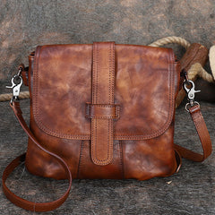 Handmade Green Leather Womens Square Shoulder Bag School Crossbody Purse for Women