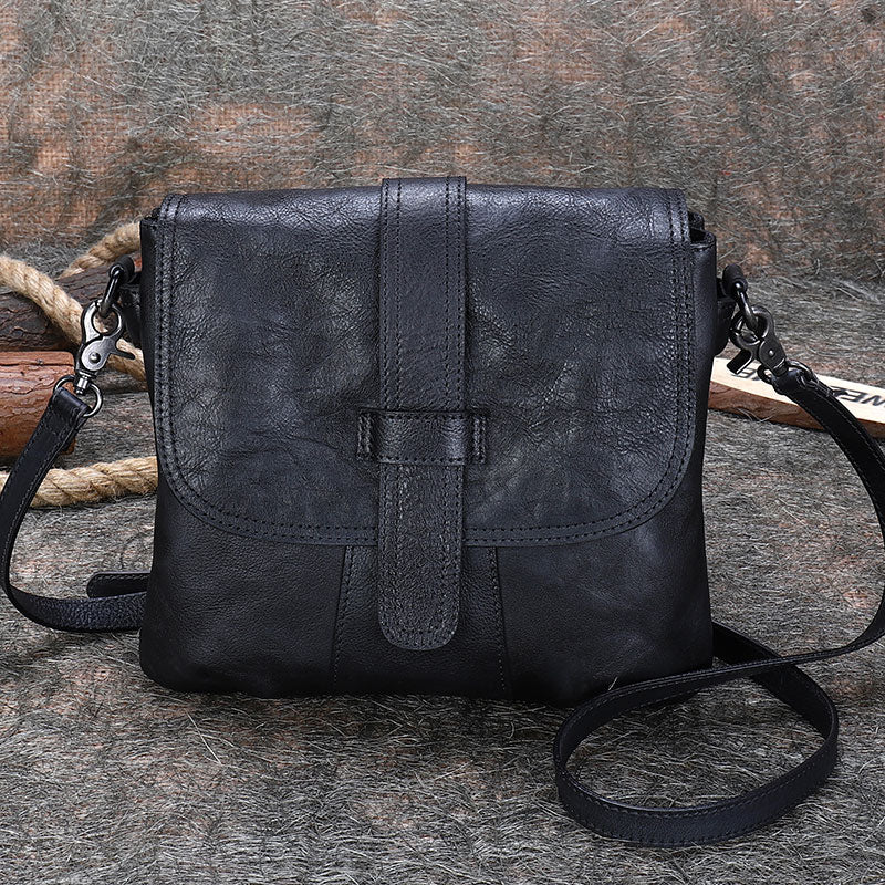 Handmade Green Leather Womens Square Shoulder Bag School Crossbody Purse for Women