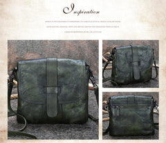 Handmade Brown Leather Womens Square Shoulder Bag School Crossbody Purse for Women