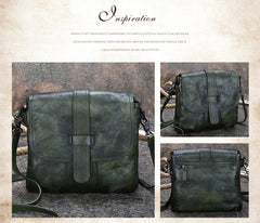 Handmade Leather Womens Square Shoulder Bag School Crossbody Purse for Women