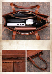 Handmade Leather Womens Vintage Baguette Bag Best - Leather Detail