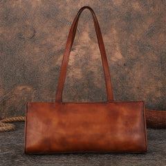 Handmade Leather Womens Vintage Baguette Bag Best - Chain Detail
