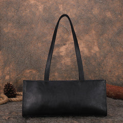 Handmade Purple Leather Womens Vintage Baguette Bag - Overall View