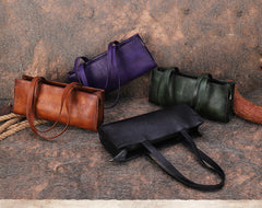 Handmade Purple Leather Womens Vintage Baguette Bag Best Baguette Shoulder Bag Crossbody Purses for Ladies