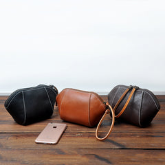 Handmade Leather Wristlet Wallet Zip Clutch Wallet Womens Ladies Zip Phone Wristlet Wallets for Women