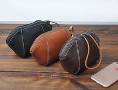 Handmade Leather Wristlet Wallet Zip Clutch Wallet Womens Ladies Zip Phone Wristlet Wallets for Women