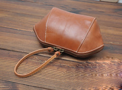 Handmade Leather Wristlet Wallet Zip Clutch Wallet Womens Ladies Zip Phone Wristlet Wallets for Women