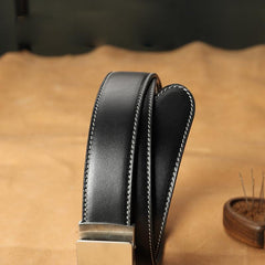 Handmade Mens Black Leather Belts PERSONALIZED Fashion Black Leather Belt for Men