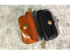 Handmade Mens Cool Brown Leather Glasses Case Glasses Box Black Glasses Holder Sunglasses Case for Men