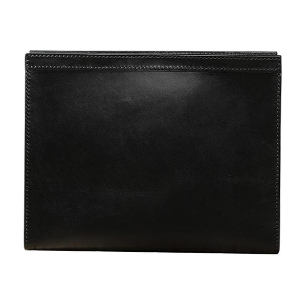 Handmade Mens Large Clutch Wallets Personalized Black Leather Wristlet Wallets f LJJY04481023