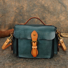 Handmade Leather Womens Small Satchel Shoulder Bag School Handbag Crossbody Purses for Women