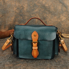 Handmade Tan Leather Womens Small Satchel Shoulder Bag School Handbag Crossbody Purses for Women