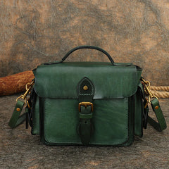 Handmade Leather Womens Small Satchel Shoulder Bag School Handbag Crossbody Purses for Women