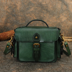 Handmade Tan Leather Womens Small Satchel Shoulder Bag School Handbag Crossbody Purses for Women