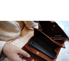 Handmade Tan Leather Wristlet Wallet Envelope Clutch Wallet Womens Ladies Phone Wristlet Wallets for Women