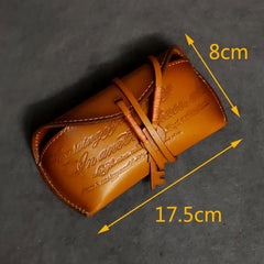 Handmade Vintage LEATHER MEN'S Womens Sunglasses Box - Chain Detail