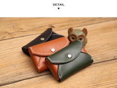Handmade Women Leather Card Holders Envelope Black Card Holder Coin Wallet For Women
