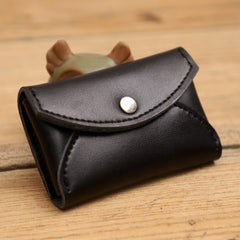 Handmade Women Leather Card Holders Envelope Black Card Holder Coin Wallet For Women