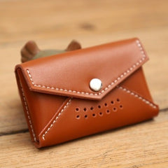 Handmade Women Leather Card Holders Envelope Black Card Holder Coin Wallet For Women