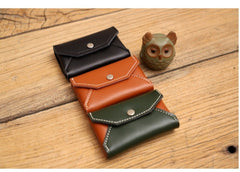 Handmade Women Leather Card Holders Envelope Black Card Holder Coin Wallet For Women