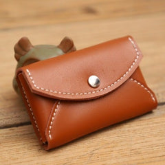 Handmade Women Leather Card Holders Envelope Black Card Holder Coin Wallet For Women