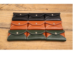 Handmade Women Leather Card Holders Envelope Card Holder Coin Wallet For Women