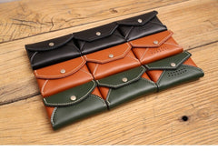 Handmade Women Leather Card Holders Envelope Black Card Holder Coin Wallet For Women