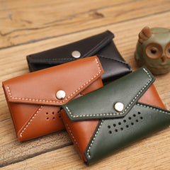 Handmade Women Leather Card Holders Envelope Card Holder Coin Wallet For Women