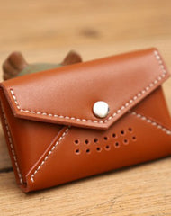 Handmade Women Leather Card Holders Envelope Card Holder Coin Wallet For Women