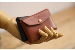 Handmade Women Leather Card Holder Minimalist Card Holder Coin Wallet For Women