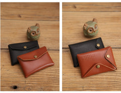 Handmade Women Leather Card Holder Minimalist Card Holder Coin Wallet For Women