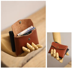 Handmade Women Leather Card Holder Minimalist Card Holder Coin Wallet For Women