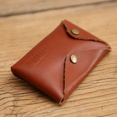 Handmade Women Leather Card Holder Minimalist Card Holder Coin Wallet For Women