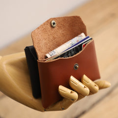 Handmade Women Leather Card Holder Minimalist Card Holder Coin Wallet For Women