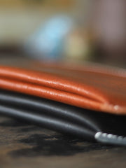 Handmade Women Leather Clutch Wallet Black Slim Zip Clutch Phone Purse For Women