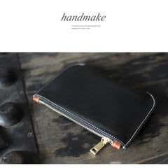 Handmade Women Leather Clutch Wallets Slim Zip Clutch Phone Purse For Women