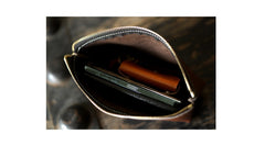 Handmade Women Leather Clutch Wallet Brown Toiletry Bag Makeup Bag For Women