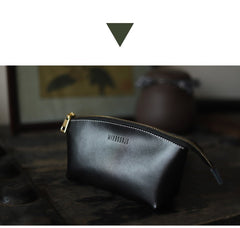 Handmade Women Leather Clutch Wallet Green Toiletry Bag Makeup Bag For Women