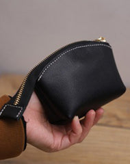 Handmade Women Leather Coin Wallet Minimalist Change Pouch Coin Zip Wallet For Women