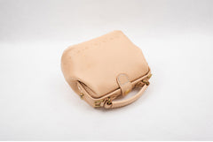 Handmade Womens Beige Leather Mini doctor Handbag shoulder doctor bags for women