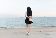 Handmade Womens Beige Leather Mini doctor Handbag shoulder doctor bags for women