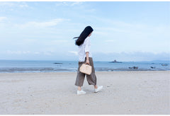 Handmade Womens Beige Leather doctor Handbag shoulder doctor bags Purse for women