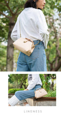 Handmade Womens Beige Small Leather Doctor Handbag Side Purse Doctor Purse for Women