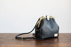 Handmade Womens Black Leather Doctor Backpack Purse Shoulder Doctor Handbag for Women
