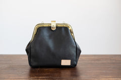 Handmade Womens Black Leather Doctor Backpack Purse Shoulder Doctor Handbag for Women