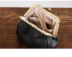 Handmade Womens Black Leather Doctor Backpack Purse Shoulder Doctor Handbag for Women