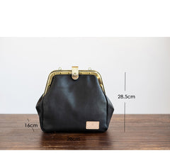 Handmade Womens Black Leather Doctor Backpack Purse Shoulder Doctor Handbag for Women